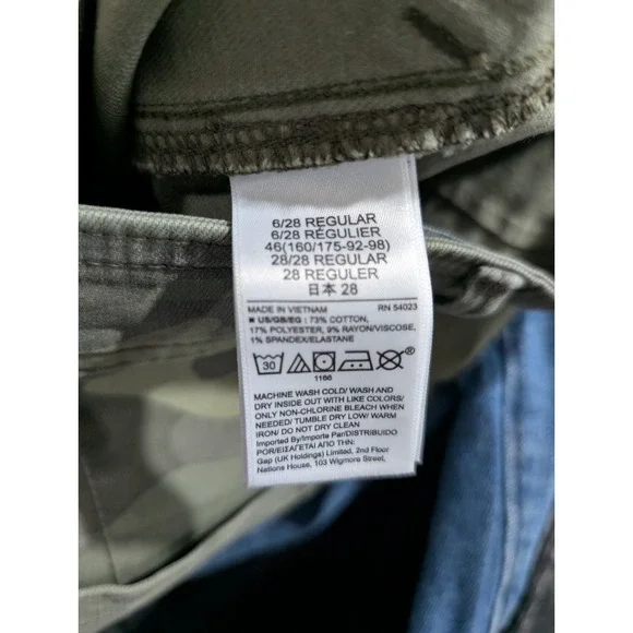 GAP Denim High Rise Camo Legging Jeans Sz 6/28R Super Stretch Skinny Army Green - Picture 9 of 11